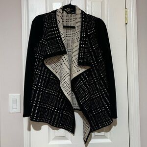 Black and Tan Open Front Thick Cardigan S
